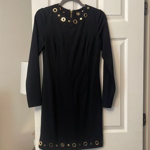 Michael Kors Black dress with Gold Grommet detail